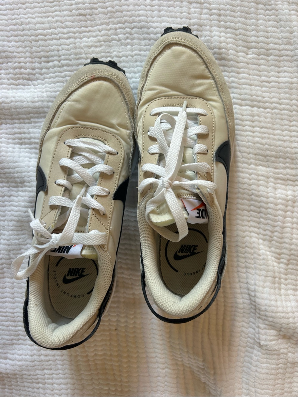 Nike Women’s Cream and Black Low-Top Sneakers